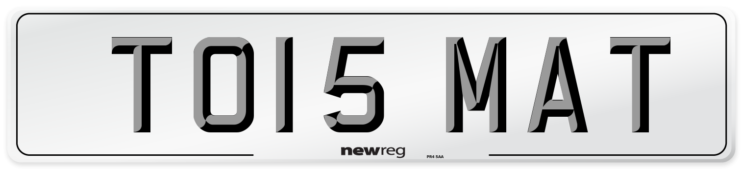 TO15 MAT Number Plate from New Reg